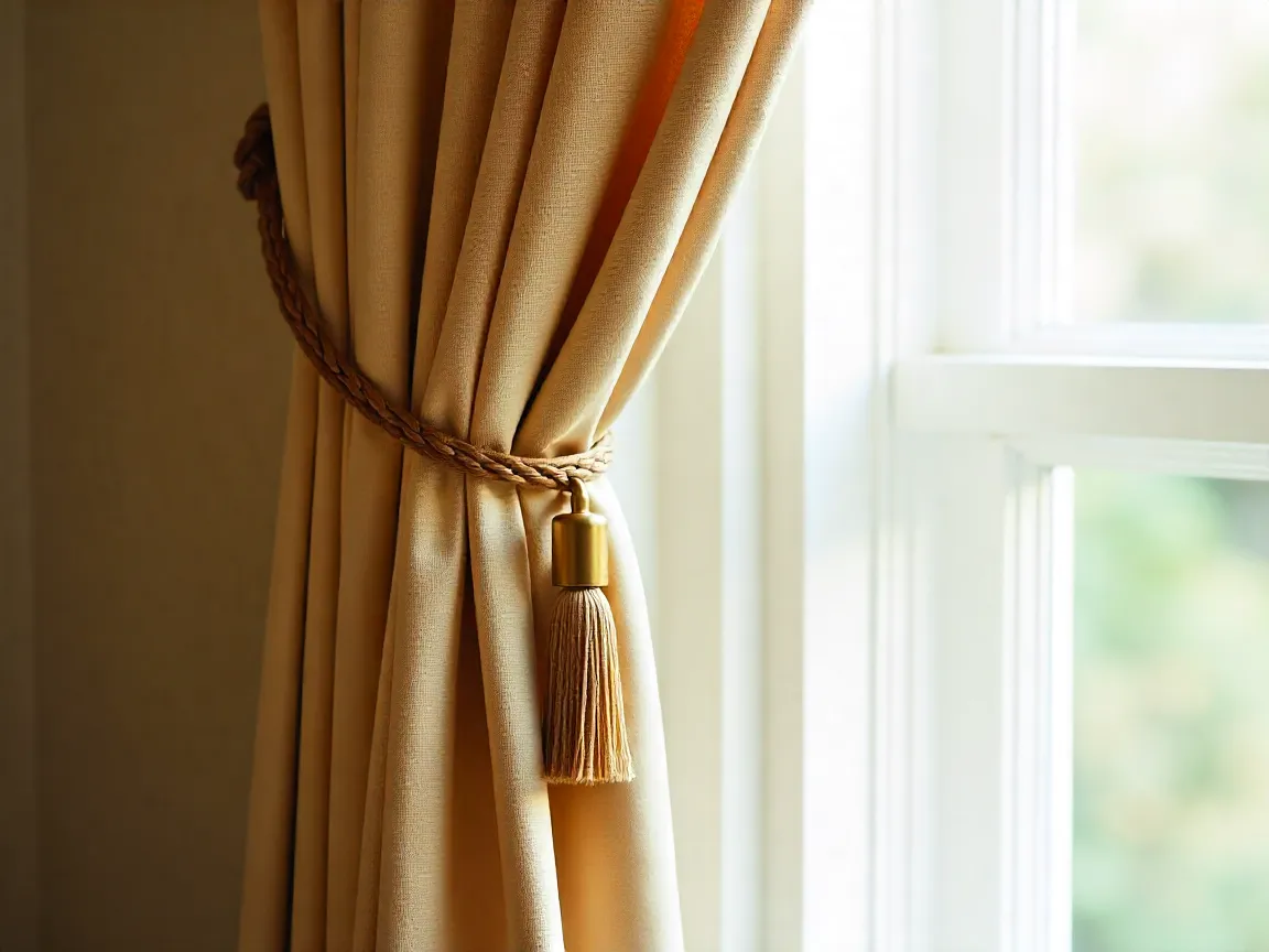 Classic pleated motorized smart curtains with traditional styling
